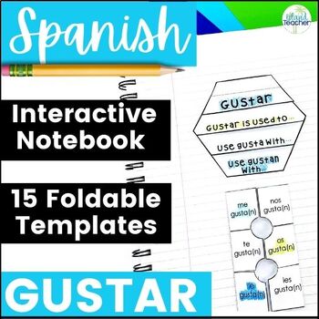 Preview of Spanish Gustar Interactive Notebook Activities