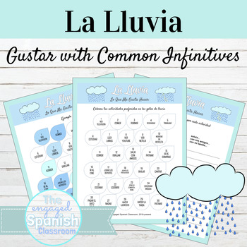 Preview of Spanish Gustar with Infinitives La Lluvia Activity