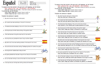 Spanish Hacer + Time / Cuanto Tiempo Hace With Family 12 Sentences