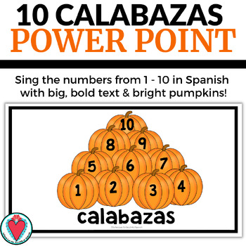 Preview of Spanish Halloween Fall Pumpkin Activity Diez Calabazas Song Spanish Numbers 1-10