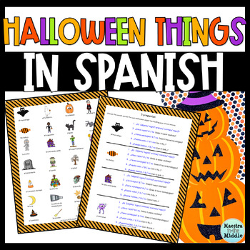 Preview of Spanish Halloween Guess Who and Activities