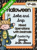 Spanish Halloween Math Activity | All Operations with Deci