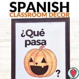 Spanish Halloween Pumpkin Poster - Que Pasa Calabaza Fall 