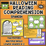 Spanish Halloween Reading Comprehension | Fiction | k-3rd