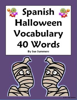 Preview of Spanish Halloween Vocabulary 40 Word Reference - Dia de las Brujas