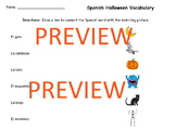 Spanish Halloween Vocabulary Click/Drag AND Printable