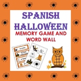 Spanish Halloween Vocabulary Memory Game and Word Wall