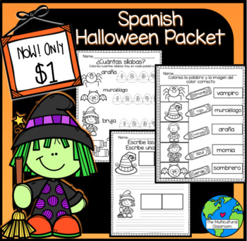 Preview of Spanish Halloween Worksheets