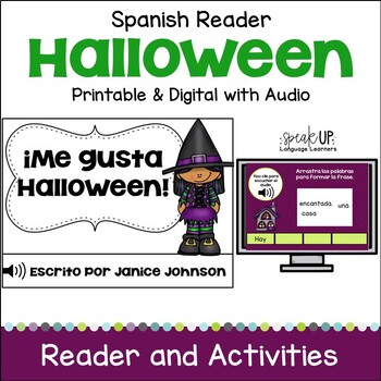 Preview of Spanish Halloween día de brujas Reader & Activities - Print & Digital with audio