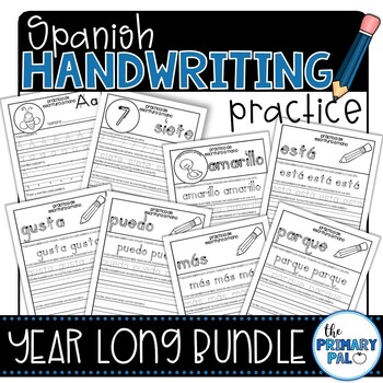 Preview of Spanish Handwriting Practice Bundle
