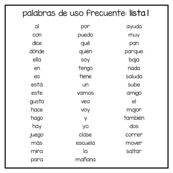 Spanish Sight Words Handwriting Practice Set 1 Distance Learning