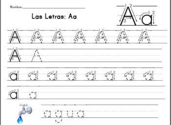 Spanish Handwriting/ABC sheets 2 by Dual Language Kinder | TpT