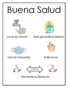 Preview of Spanish Health Safety Sign Poster Covid Focus