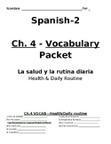 Spanish Health and Well Being Vocabulary and Grammar Notes