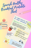 Spanish Healthy Breakfast Printable sheet  for educators a