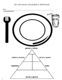 Spanish Healthy Meal & Food Pyramid Worksheet | Almuerzo Saludable