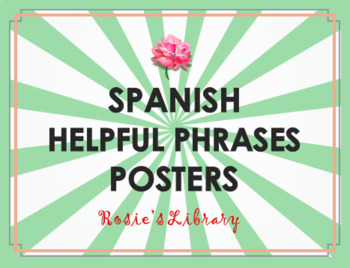 Preview of Spanish Helpful Phrases Posters for the Classroom or Library