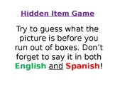 Spanish Hidden Classroom Items Vocabulary Game