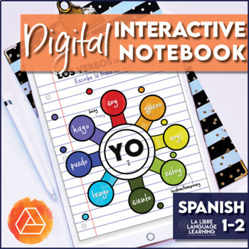 Preview of Spanish High Frequency Verbs Digital Interactive Notebook | Back to School