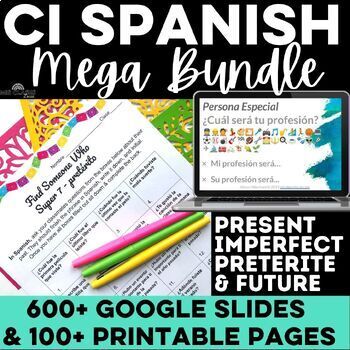 Preview of Spanish High Frequency Verbs MEGA Bundle Present, Imperfect, Preterite & Future