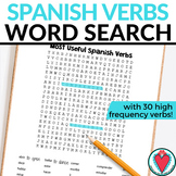 End of Year Spanish Verbs Word Search Worksheet - Spanish 