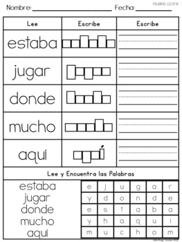 Spanish High Frequency Words: Assessment and Practice {Expansion Pack}