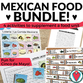 Preview of Cinco de Mayo Spanish Food Mexican Food Vocabulary Loteria Bingo Game Worksheets