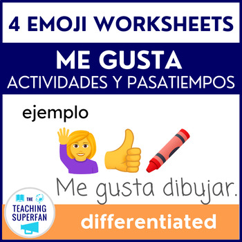 Preview of Spanish Hobbies Worksheets (me gusta pasatiempos) Gustar and Infinitive