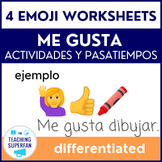 Spanish Hobbies Worksheets (me gusta pasatiempos) Gustar a