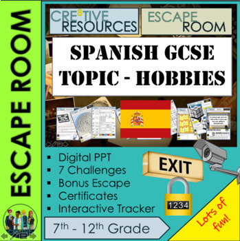 Preview of Spanish Hobbies and Leisure Digital Escape Room