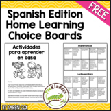 Spanish Home Learning Choice Boards Homework for Pre-K, Preschool