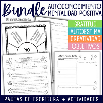 Preview of Escritura y Autoconocimiento - Spanish Self Knowledge & Positive Mindset Bundle
