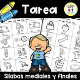 Spanish Homework | TAREA Silabas mediales y finales | Midd