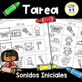 Spanish Beginning Sounds A-Z Homework Practice Pages