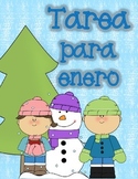 Spanish Homework for Kindergarten/1st Grade: January Spani