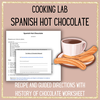 Preview of Spanish Hot Chocolate Cooking Foods Lab and WORKSHEET Global Culinary FACS