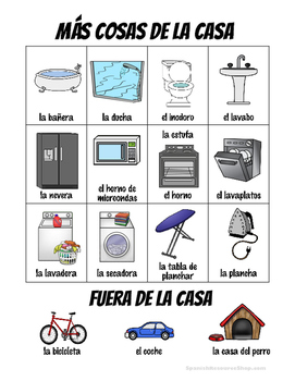 spanish house vocabulary picture notes set by spanish resource shop