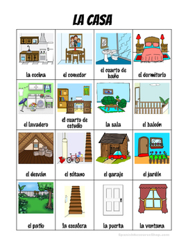 Preview of Spanish House Vocabulary PICTURE Notes SET