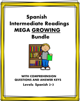 Preview of Spanish INTERMEDIATE Reading MEGA Bundle: 75+ Readings @55% off! (GROWING)