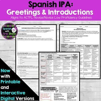 Preview of Spanish IPA: Greetings & Introductory Conversation: Interactive Digital Version