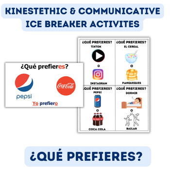 Preview of Spanish Ice Breaker Activity- Kinesthetic, Visual, & Partner Conversation