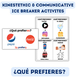 Spanish Ice Breaker Activity- Kinesthetic, Visual, & Partn