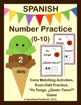 Preview of Spanish Dual Language Immersion Numbers (0-10) Ice Cream Pack