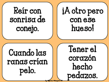 Spanish Idioms Task Cards- MODISMOS by Alejandra Witherspoon | TpT