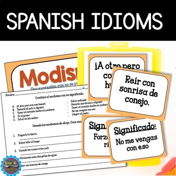 Preview of Spanish Idioms Task Cards- MODISMOS