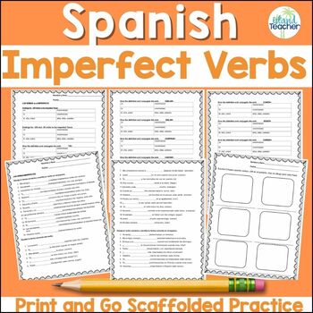 Preview of Spanish Imperfect Tense Verbs Conjugation Practice Worksheets