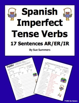 Preview of Spanish Imperfect Tense Verbs Worksheet - 17 Sentences