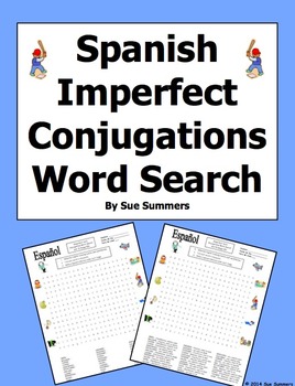 Preview of Spanish Imperfect Tense Word Search Puzzle and Image IDs