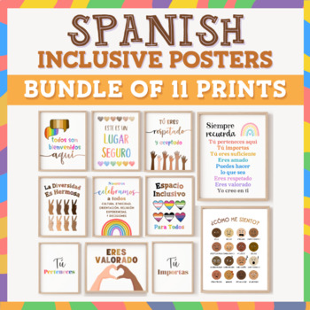 Preview of Spanish Inclusion Poster Bulletin Board Diversity Inclusive Decor Art Classroom