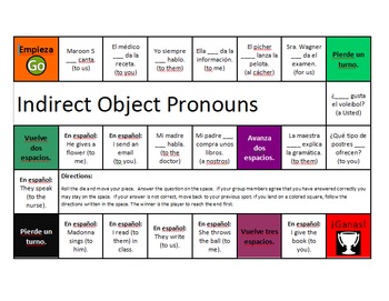 Preview of Spanish Indirect Object Pronoun Board Game (IOPs)